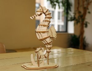 3D Drvene Puzzle - Morski Konjic