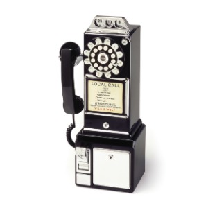 50s retro telefon-crni